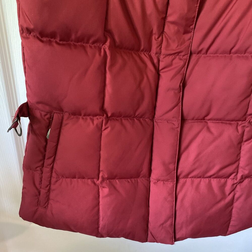 Eddie Bauer Goose Down Vest Size XS Red Zip Buttons Straps Pockets 700 Fill - Picture 4 of 12